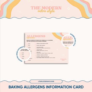 Baking Allergens Information Card Design - &#39;Modern Retro Style&#39;
