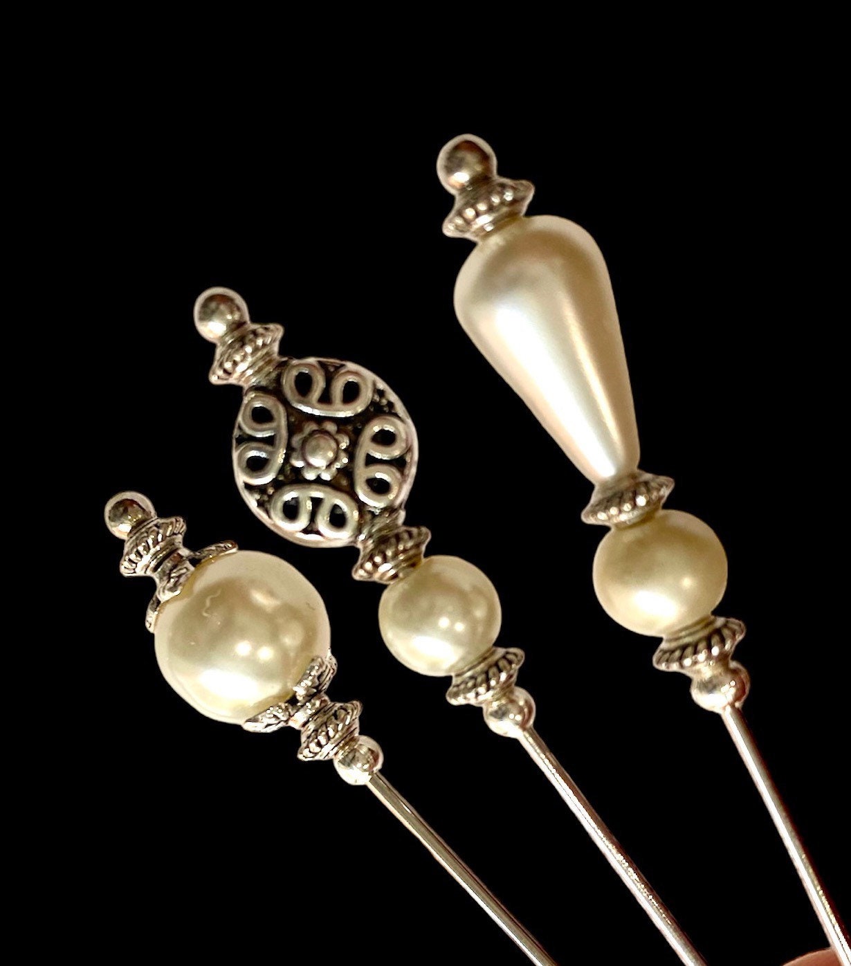 Hat Pins in a Choice of Designs Teardrop Pearl Hat Pins Etsy