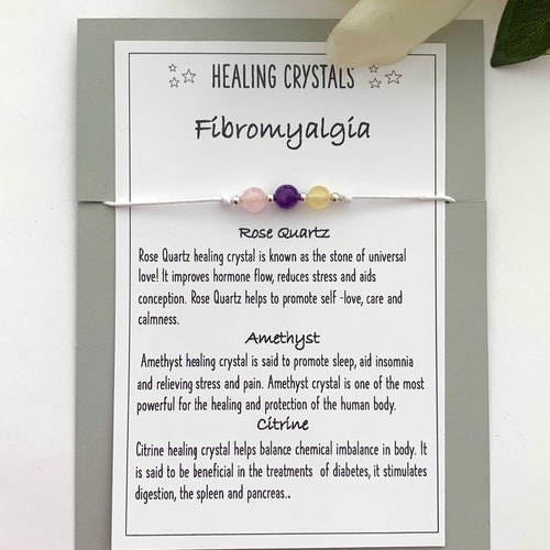 Fibromyalgia Bracelet Gemstones Healing Crystals Fibro Pain Etsy