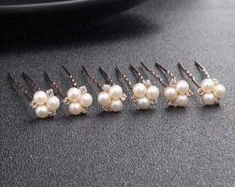 Bridal Pearl Hairpins, Wedding hair pins mix size Pearls hair pins, Bridal hair accessories Silver or gold pearl Hair pins, Pearl Bobby pins