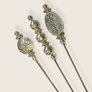 Tibetan Silver Hat pins,  Vintage Style, Tibetan Silver decorative hat pins Hatpins 9cm/ 3.5 inches, Scarf Pins, Lapel Pins, Stick pins,