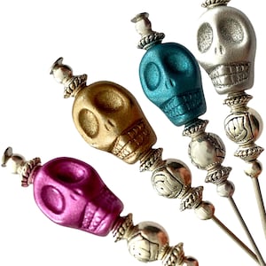 Skull hat pins, Human  Skull Ascot Stickpin Stick Pin Ascot Skull Pin choice of colours 9cm, Cravat pin,