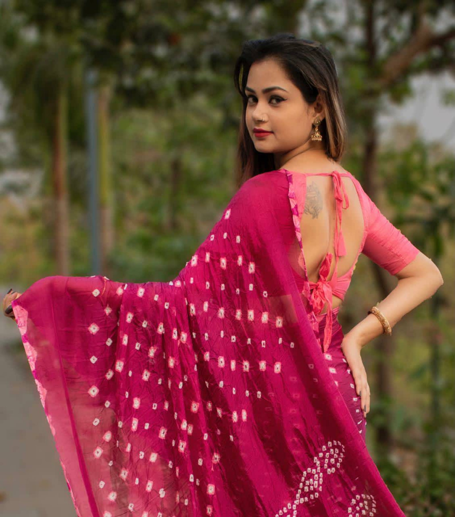 Rajasthani Bandhani Silk Saree with Blouse Piece Traditional Etsy