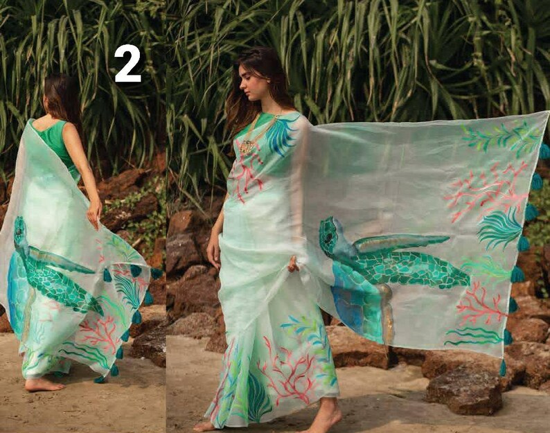 Heavy Organza Silk Zumka Tassels Work Saree with Blouse Piece Indian Ethnic Traditional Sarees Designer Wedding Women Sari Ladies Party Wear