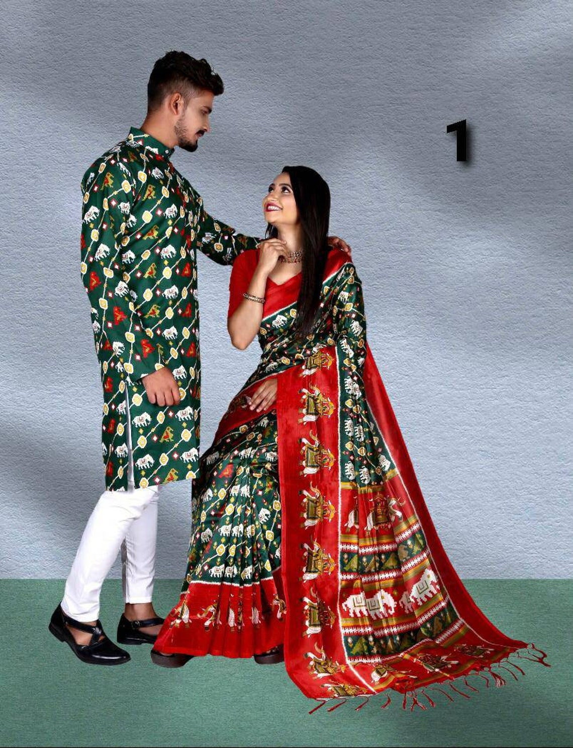 couple set kurta and saree