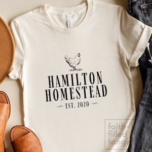 Personalized Homestead Shirt | Homestead Gift | Farm Tshirt | Rustic Design | Custom Gift Idea | Homesteader Tee | Homeschool | Self Reliant Neutral