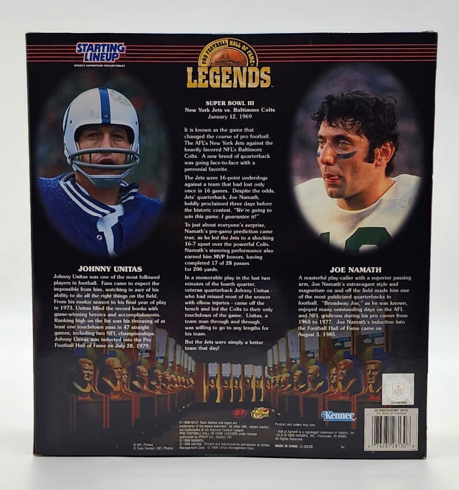 Namath & Unitas Dual Figure Set, 1998 Kenner Starting Lineup - Etsy