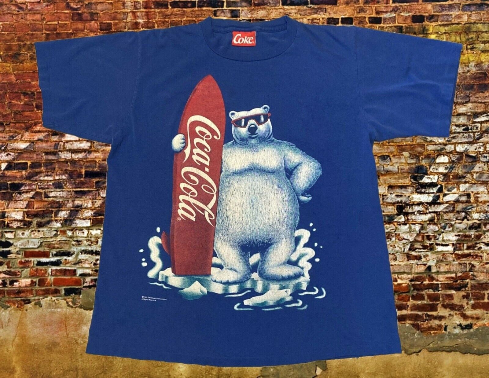 Coca-cola Vintage 1995 90s Surfboard Surfer Polar Bear Single