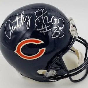 Anthony Thomas &quot;A-Train&quot; Autographed Signed Chicago Bears NFL Full Size Riddell Replica Team Football Helmet Schwartz Sports