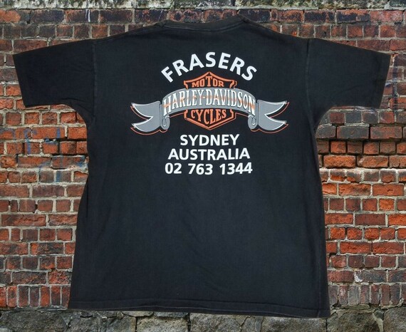 90s ski doo Harley Davidson ロンT 古着 90s- JUMP HARLEY DAVIDSON V2 エンジン 豪華 サンダー