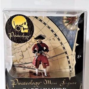 Pirateology Captain Kidd Mini 3 Inch Action Figure (famous William Kidd, privateer) With Base Sababa Toys 35-011