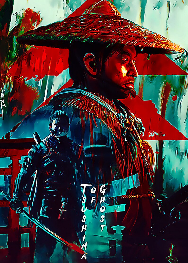 Ghost of Tsushima anime pixel art Tsushima Tsushima print