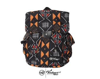 Tendance Wear African Mud Cloth Cool Bogolanfini Poly / Canvas Rucksack Backpack Travel School Bag Best Gift for Kids, Girls and Boys