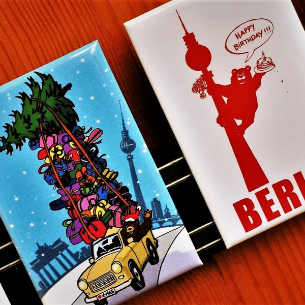 Ideal für Adventskalender, Nikolaus, Wunschzettel, usw.  > Magneten Made in Berlin mit Gratis Weihnachtskarten Fernsehturm Oberbaumbrücke..