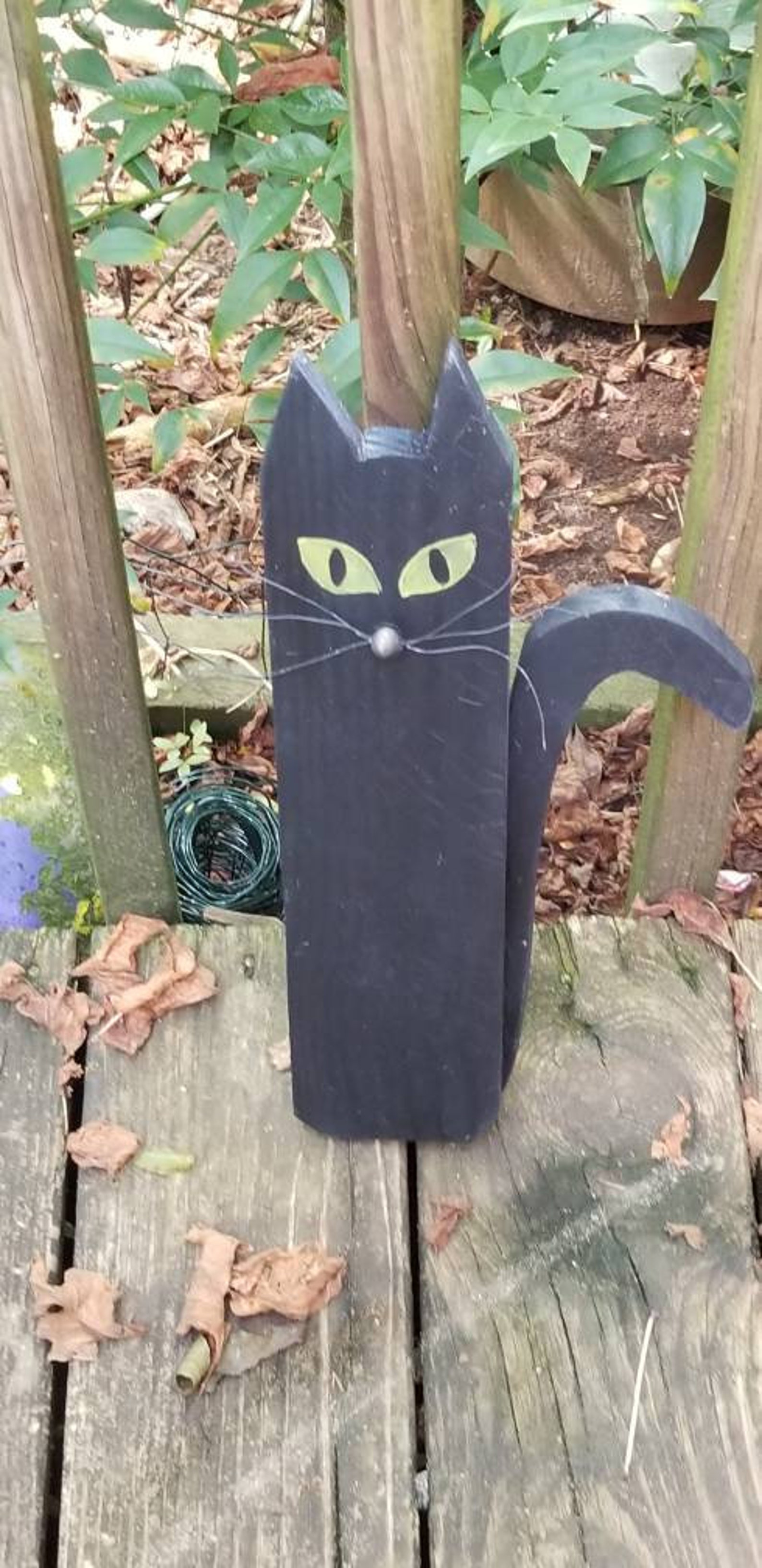 Rustic Wooden Halloween Black Cat/Porch Decor Etsy