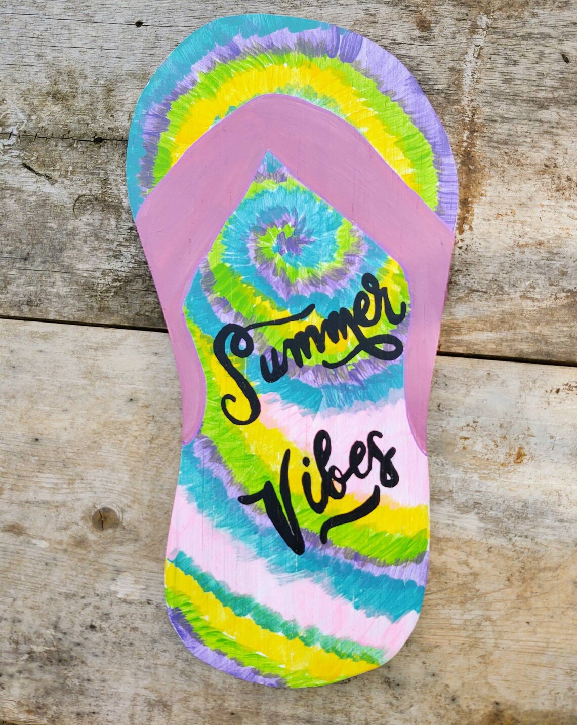 Wooden Flip Flop Sign/Summer Vibes/Door/Wall Hanging/Pool Sign | Etsy