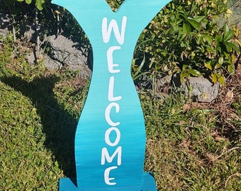 Mermaid Tail Welcome Sign For Pool