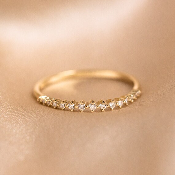 Stunner Diamond Sparkle Ring in 14K Solid Gold & Variants | Etsy