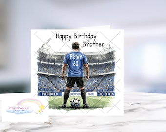 Personalised Everton Football Birthday Card
