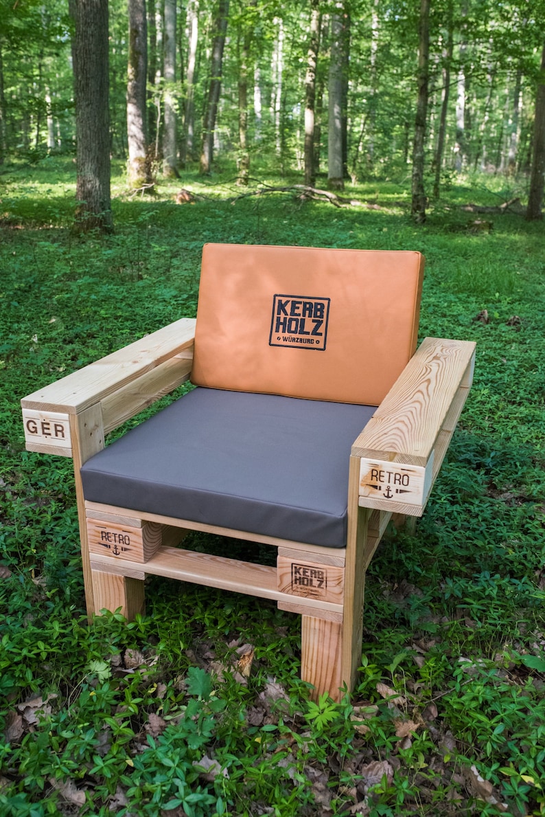 Pallet Furniture Chair in Pallet Look With Backrest Without Etsy UK