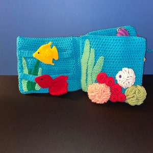 livre d'activités au crochet - modèle de livre au crochet sous la mer - livre sensoriel d'activités animées avec des créatures de la mer - modèle de livre sensoriel amigurumi pdf