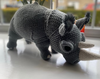 Amigurumi Crochet Rhino Pattern – Safari Animal (PDF Pattern)