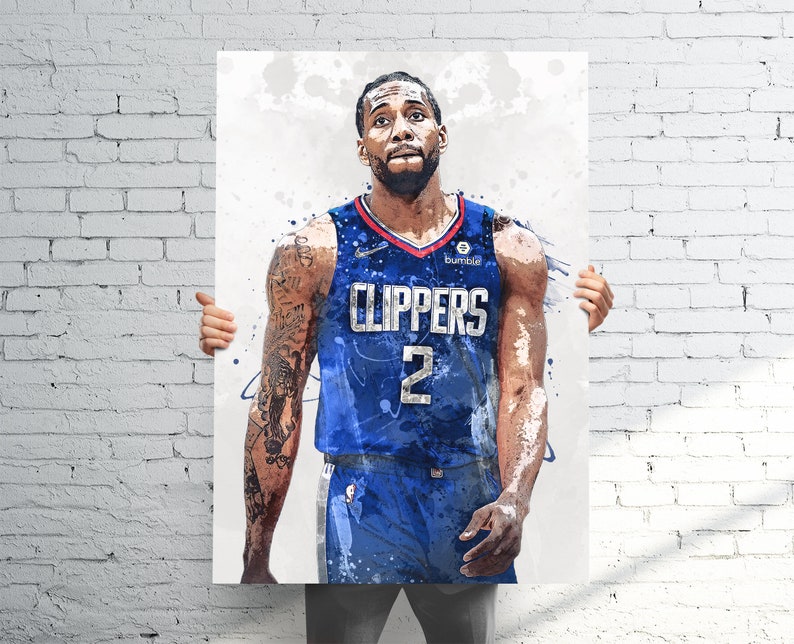 Kawhi Leonard La Clippers Poster Canvas Art Print Sports Etsy