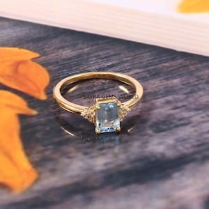 Aquamarine Ring,   Aquamarine Ring, Personalized Birthstone Jewelry, 925 Sterling Silver Ring, Wedding Jewelry, Gift For Mother