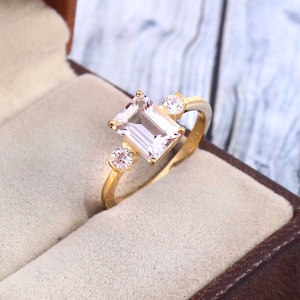 White Topaz Ring, Natural White Topaz Ring, Vintage Ring, Wedding Ring, Engagement Ring, Topaz Ring, Silver Ring Gold plated, Promise ring