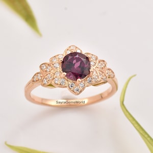 Rhodolite Garnet Ring, Natural Garnet Ring, Engagement Ring, Sterling Silver Ring, Wedding Ring, Ring For Her, Garnet Rings, January Stone