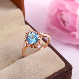 Swiss Blue Topaz Ring, Swiss Blue Topaz Gemstone, Swiss Blue Topaz, November Birthstone Ring, Birthday Gift Ring, Special Friend Gift