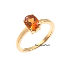 Citrine Ring, Natural Citrine Ring, Oval Cut Citrine Ring, November Birthstone Ring, Engagement Ring, Gemstone Ring, yellow Gold Plated Ring