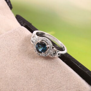 London Blue Topaz Ring, 925 Sterling Silver Ring,  November Birthstone, Blue Topaz Silver Ring, Women Wedding Jewelry, Gift For Her