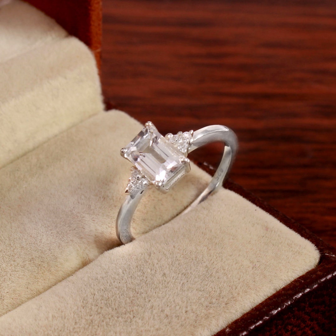 White Topaz Ring, Natural White Topaz Ring, Christmas Gift Ring ...