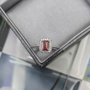 Natural Pink Tourmaline Ring, Rubellite Tourmaline Ring, Engagement Ring, Sterling Silver, Promise Ring, Wedding Ring, October Birthstone