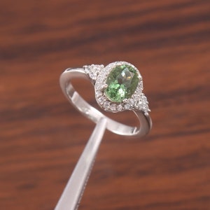 Tourmaline Ring, Natural Tourmaline Ring, 925 Sterling Silver Ring, Dainty Tourmaline Ring, October Birthstone Ring, Promise Ring