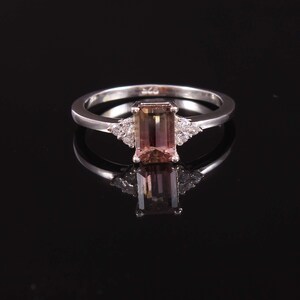 Tourmaline Ring, Baguette Cut Tourmaline Ring, Pink Tourmaline Ring, October Birthstone Ring, Wedding Ring, 925 Sterling Silver Ring