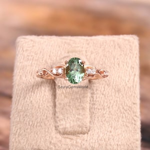 Green Tourmaline Ring, Oval Cut Tourmaline Ring, Engagement Ring, Green Gemstone Ring, High Quality Tourmaline Ring, Birthday Gift Ring