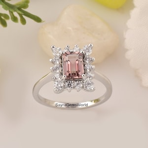 Natural Pink Tourmaline Ring, High Quality Tourmaline Ring, Engagement Ring, Sterling Silver Promise Ring, Wedding Ring, October Birthstone