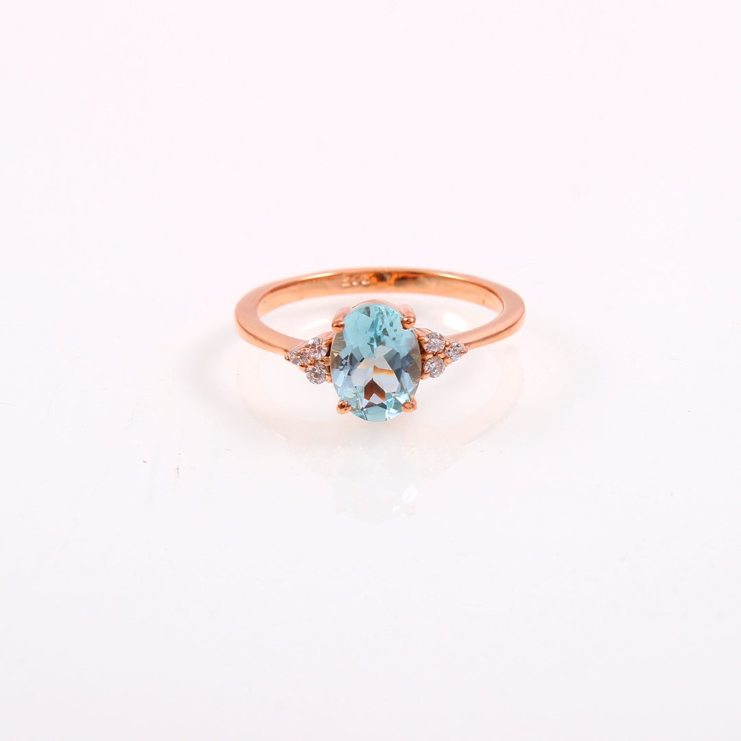 Aquamarine Ring Natural Aquamarine Ring Statement Ring - Etsy