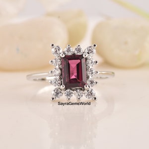 Natural Rhodolite Garnet Ring, Handmade Silver Ring, 925 Sterling Silver Garnet Ring, Wedding Garnet Ring, Stylish Ring, Wedding Jewelry,
