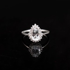 Natural White Topaz Ring,  White Topaz Ring, Handmade Sterling Silver Ring With White Topaz, Birthstone Engagement Ring, Women Topaz Jewelry