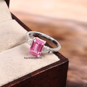 Pink Sapphire Ring, Pink Sapphire Engagement Ring, Pink Gemstone Ring, Wedding Ring, Birthstone Ring, Anniversary Ring, Gift for Her