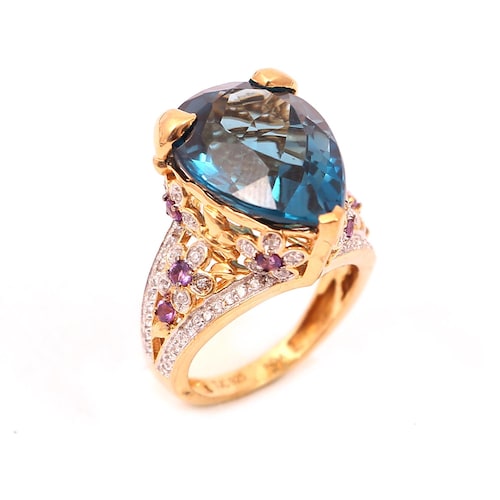 Anello In Argento Sterling Con Ametista Fatto A Mano: Pietra Preziosa A Goccia, Misura 6 E 7,5 - Italia - Foto 7