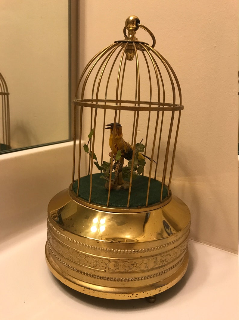 Vintage German Singing Bird Cage Music Box Etsy
