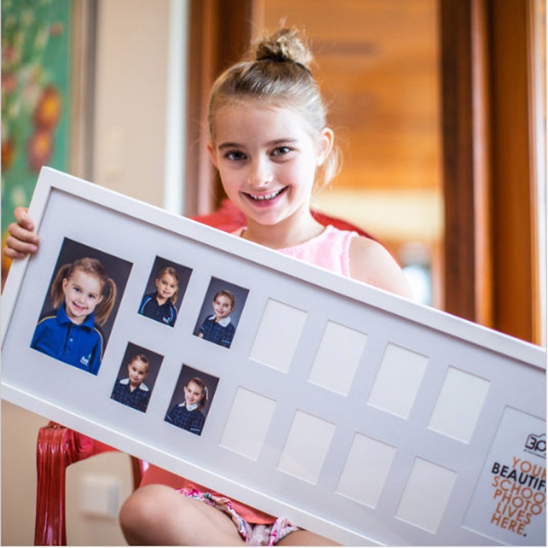 White School Years Frame, School K12 Frame, School Days Portrait Frame, Baby 12 Month Photo