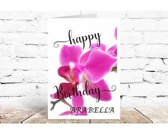 Orchid Birthday Card Etsy