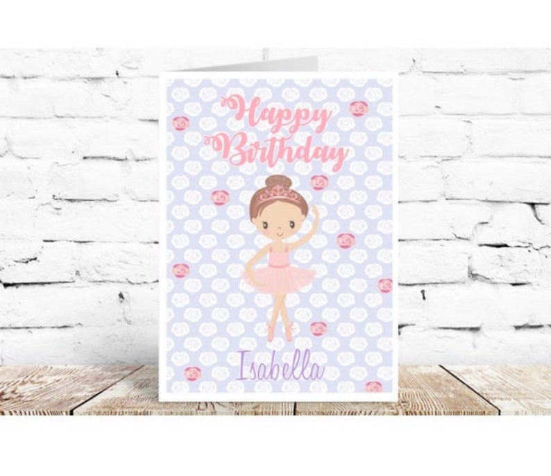 personalised birthday card Ballet girl for her