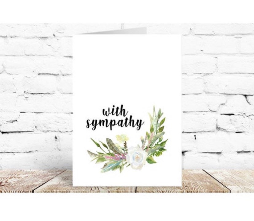 Simple with sympathy card flower with sympathy card with | Etsy