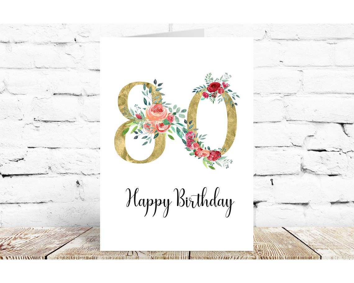 80th Birthday Card for Her Birthday Card for Best Friend | Etsy